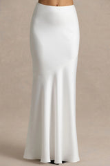 Lilah | Cream Satin Maxi Skirt