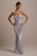 Moonstone | Lilac Sequin Bandeau Maxi Dress